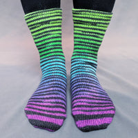 Knitcircus Yarns: Electric Mayhem Extreme Striped Matching Socks Set, dyed to order yarn