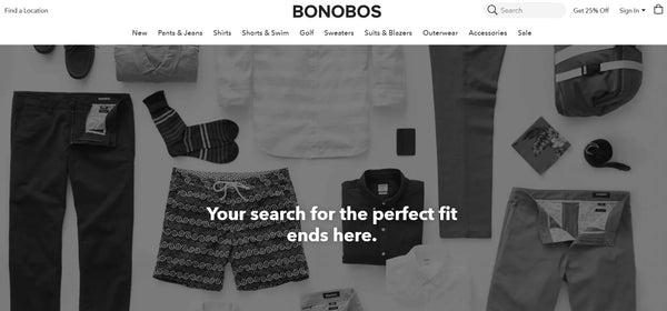 página about us do site da loja americana de roupa masculina bonobos