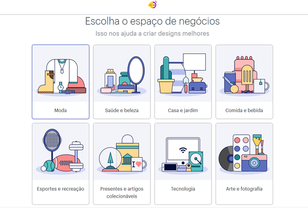 página do espaço de negócio do Hatchful criador de logo de loja grátis  da Shopify