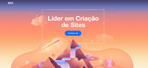 página inicial do criador de sites wix