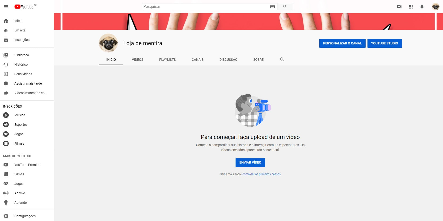 upload vídeo youtube