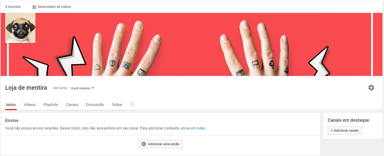 perfil canal de marca youtube