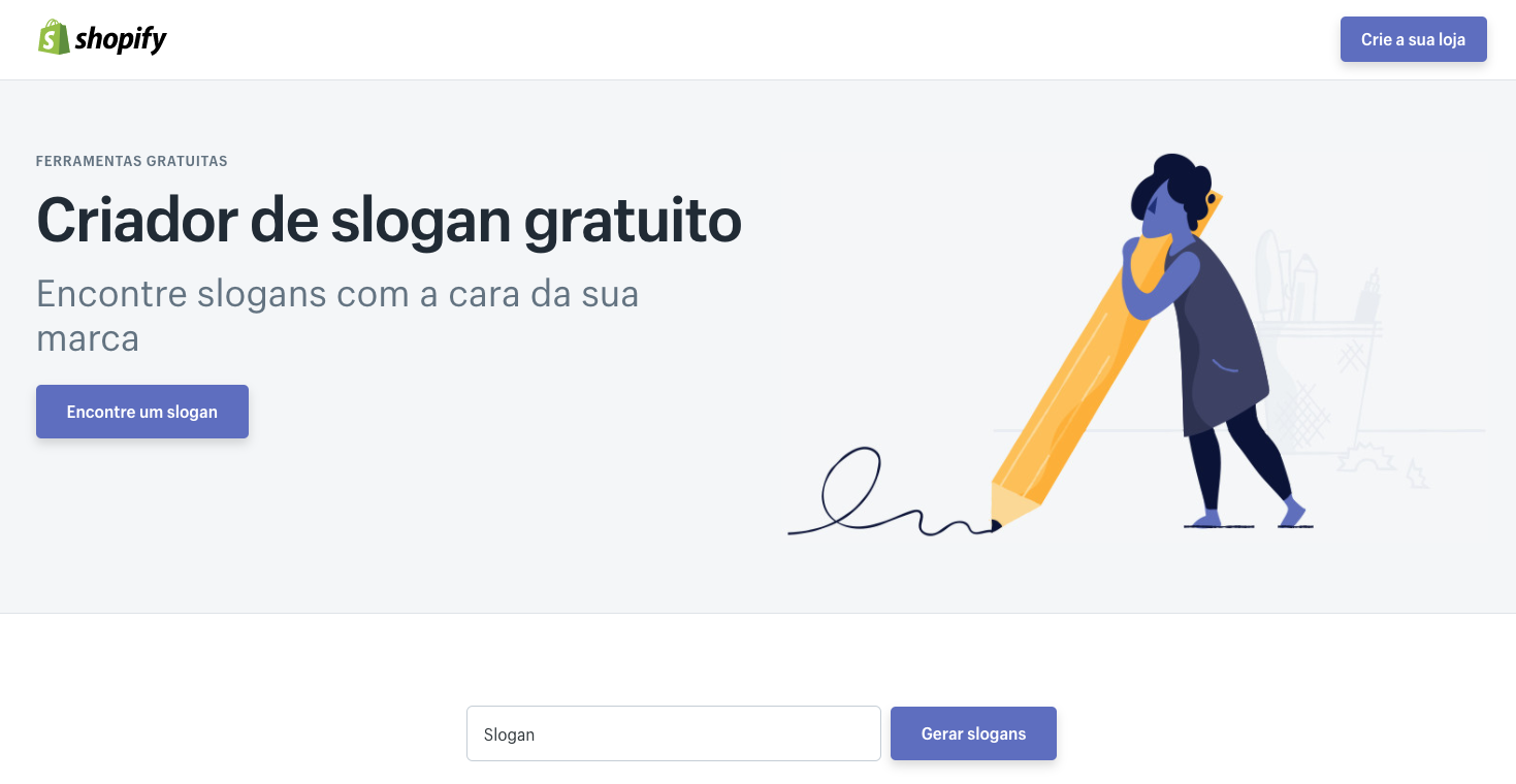 Gerador de Slogan Shopify