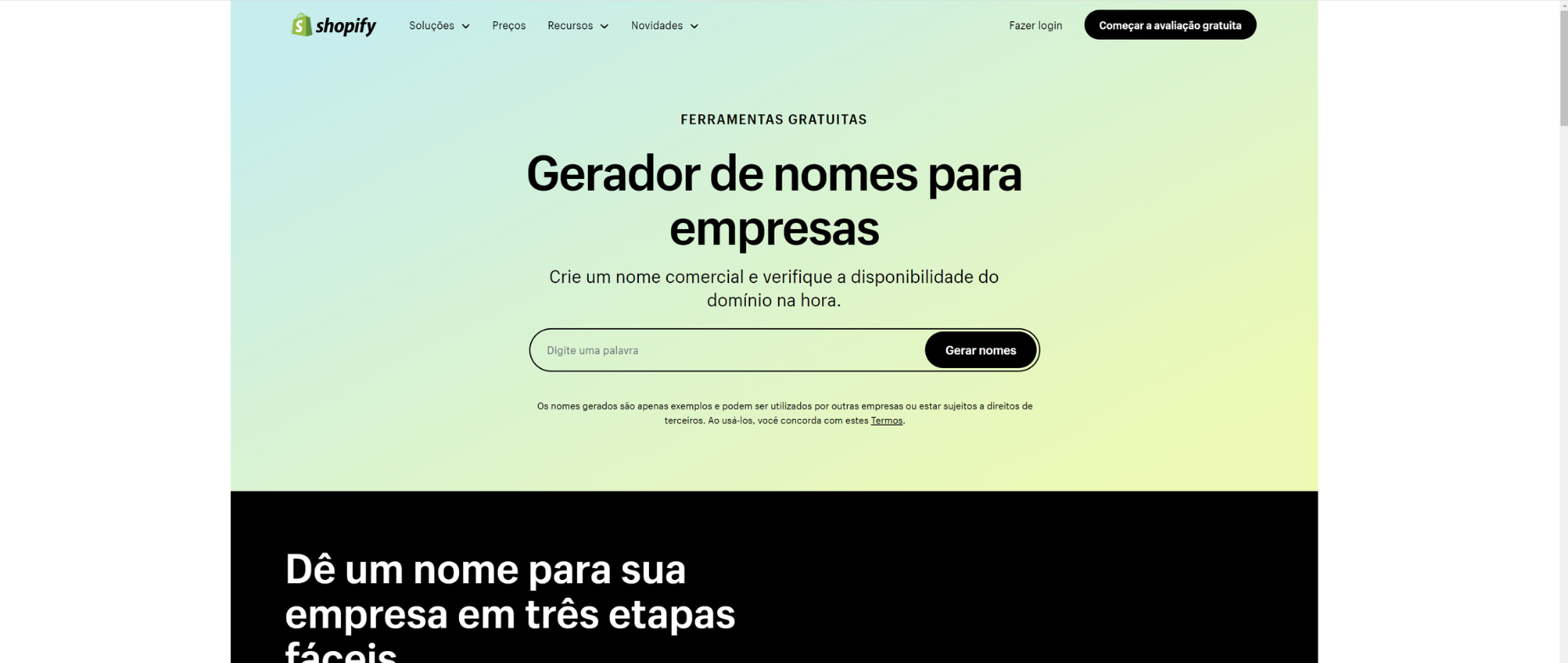 Gerador Nomes Shopify