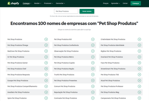 Gerador de nomes da Shopify é uma excelente ferramenta dentre o que precisa para abrir um petshop ou ecommerce pet