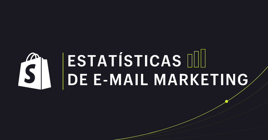 Banner em cor preta, com o título "Estatísticas de e-mail marketing" no centro, em branco