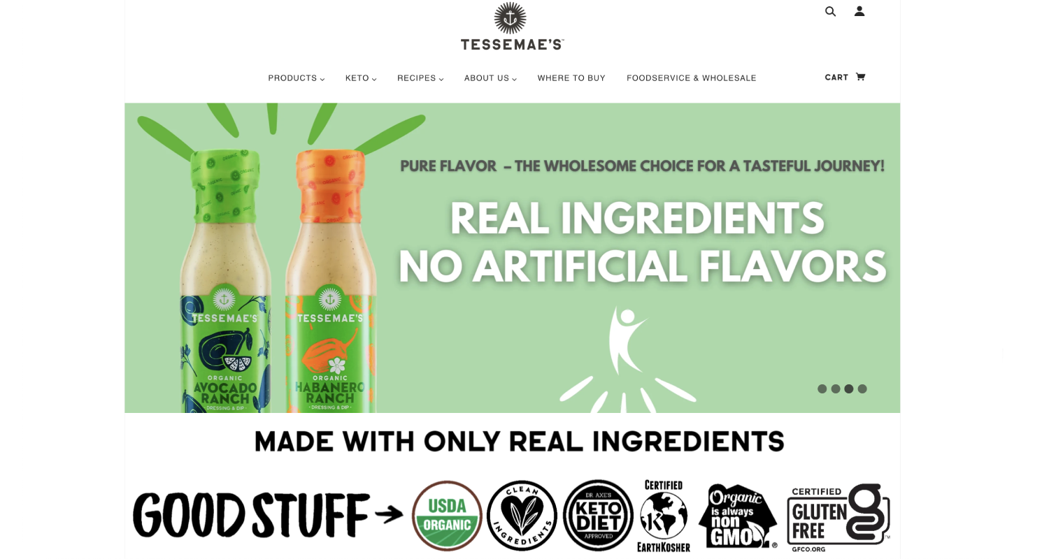 Design para e-commerce - Tessemae's