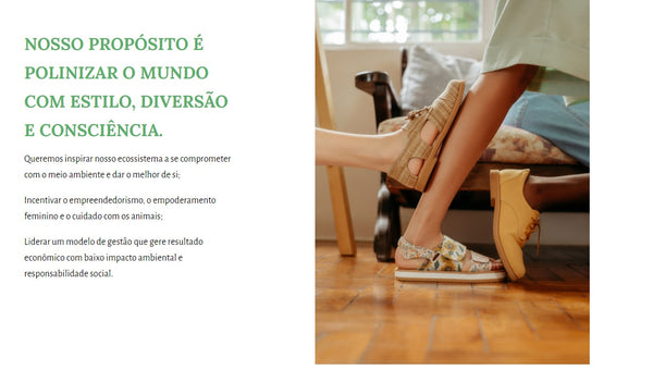 Veja a descrição de empresa quem somos da Insecta Shoes: única e perfeita para a marca. Nenhum gerador de sobre nós vai criar isso!