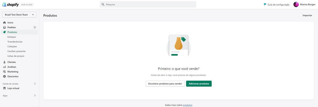 Veja como é o content management system da Shopify