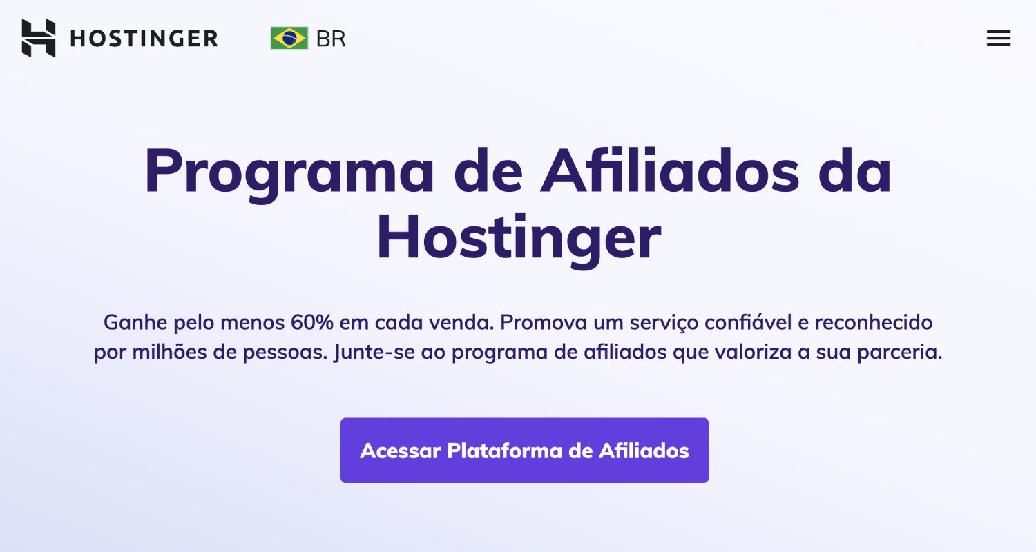 Site de afiliados Hostinger