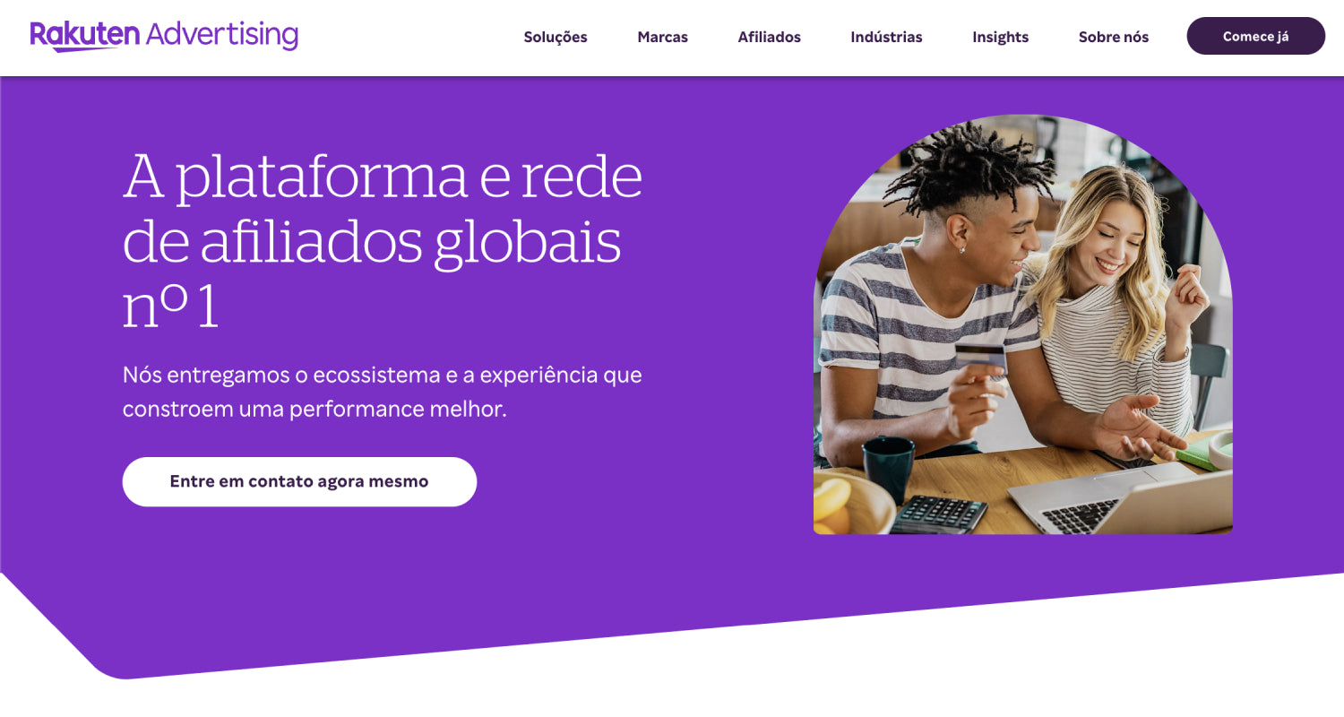 Site do programa de afiliados Rakuten