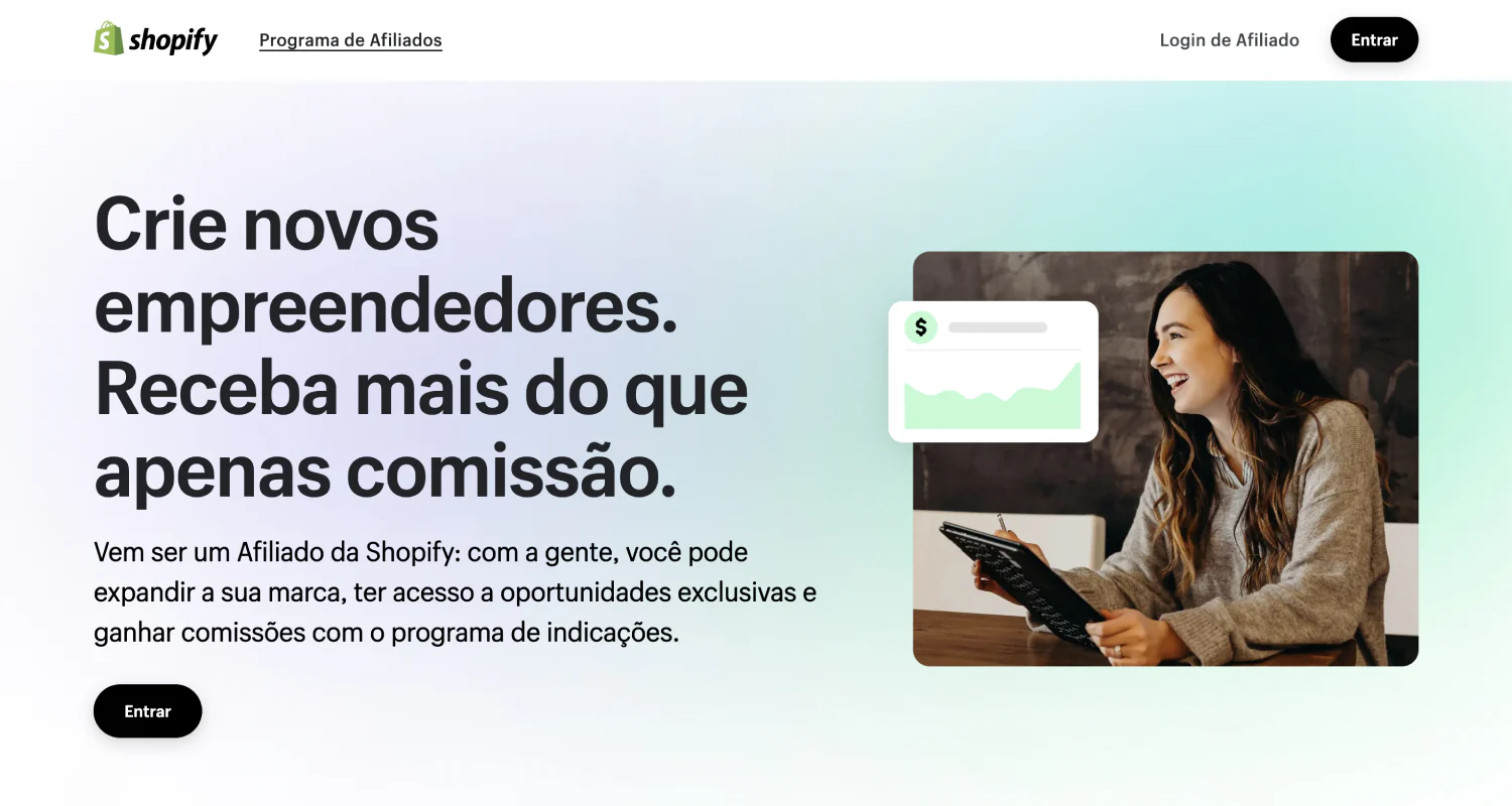 Site do programa de afiliados Shopify