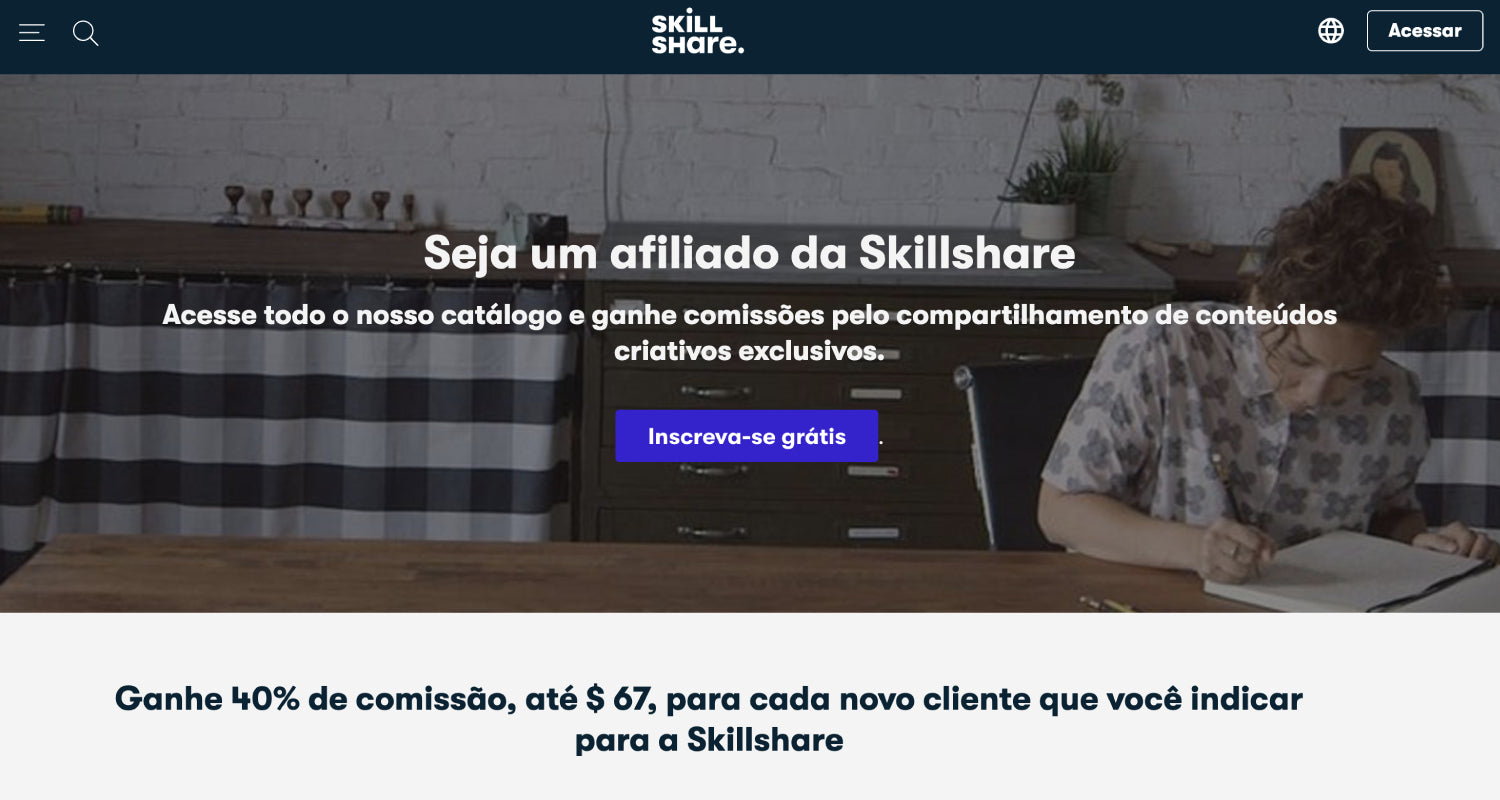 Site de afiliados Skillshare