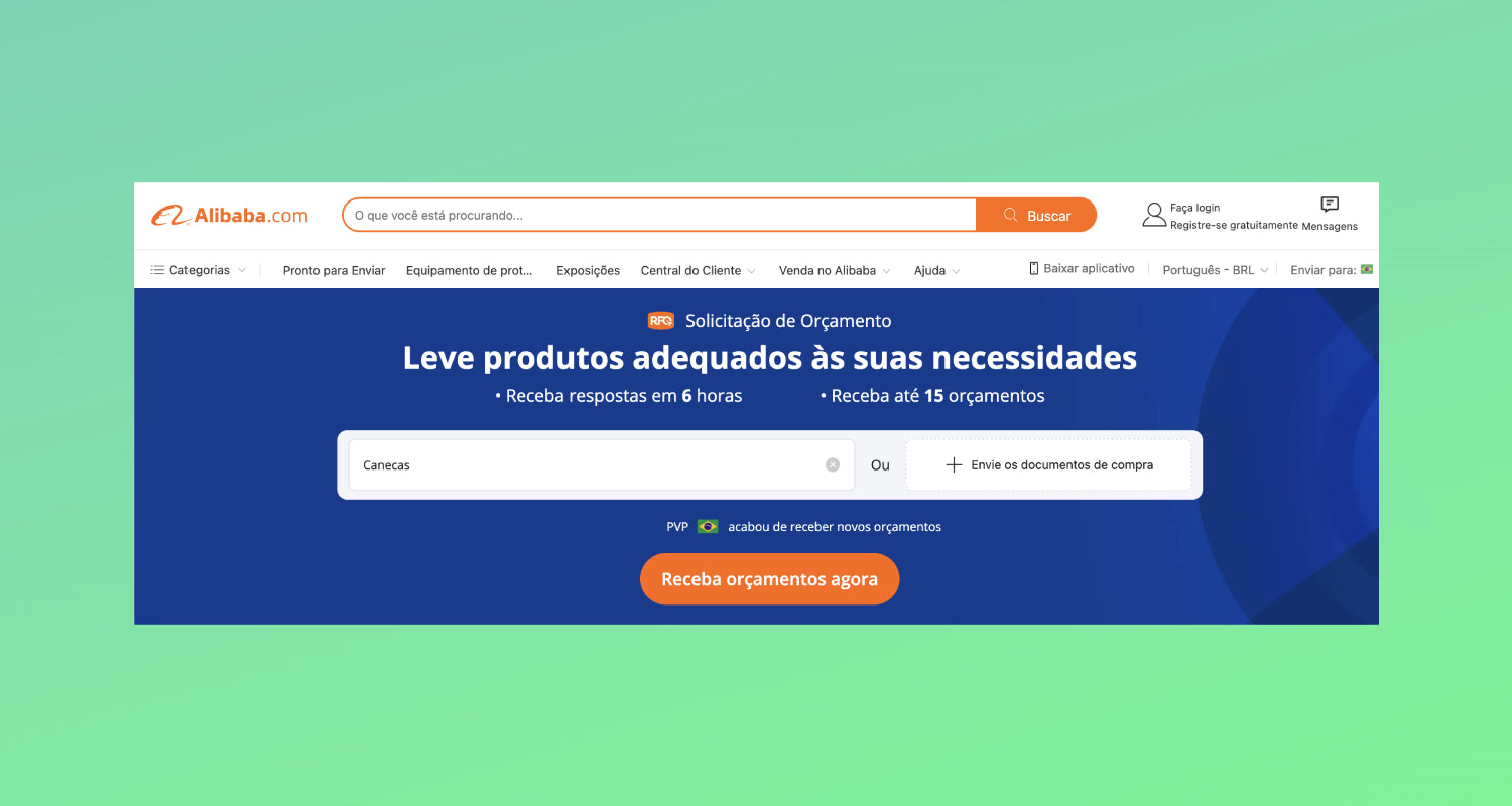 Como funciona o Alibaba - orçamentos