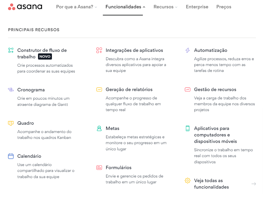 Aplicativos de produtividade: Asana