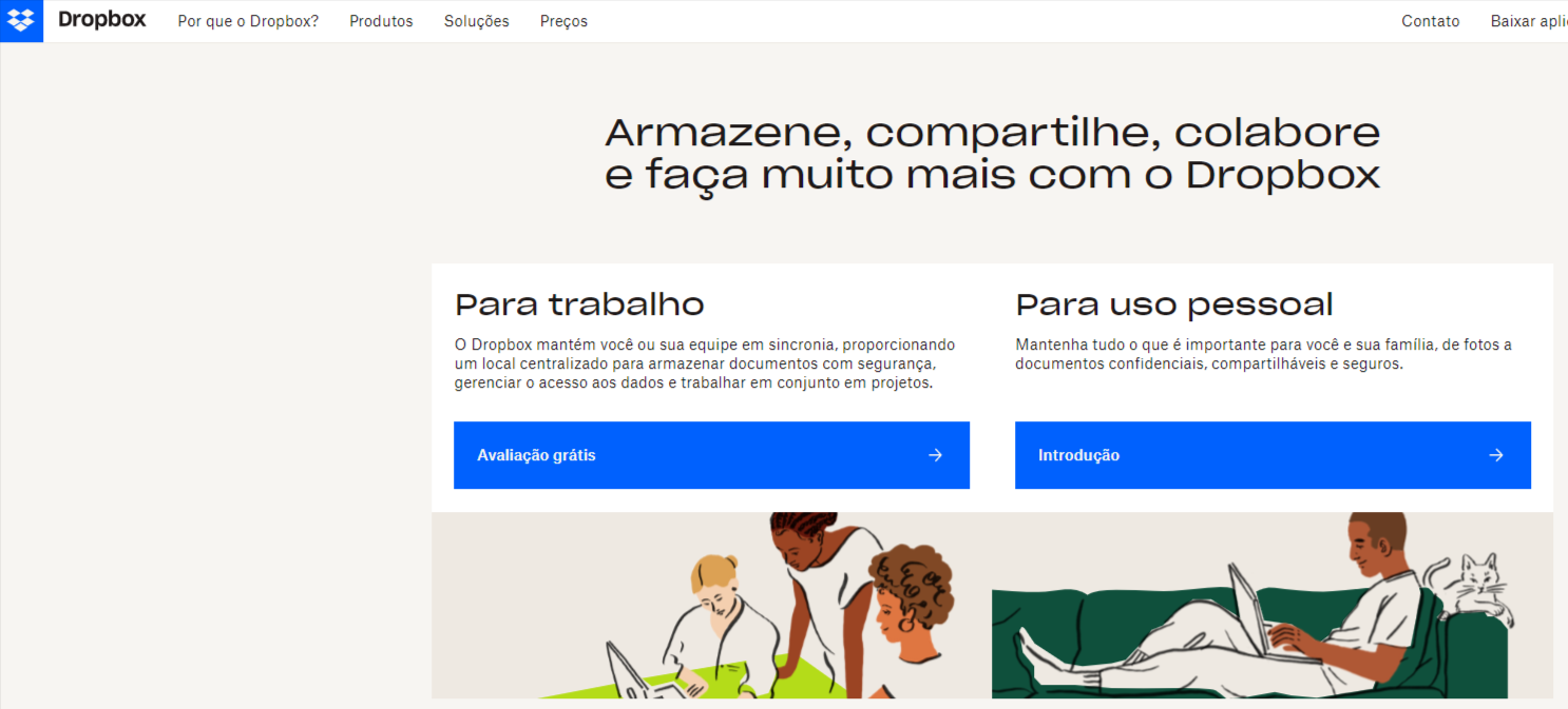 Aplicativos de produtividade em nuvem: Dropbox