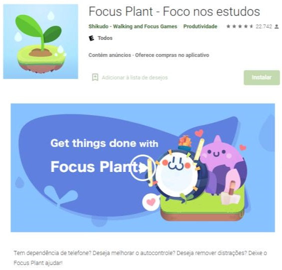 Aplicativos de produtividade: Focus Plant