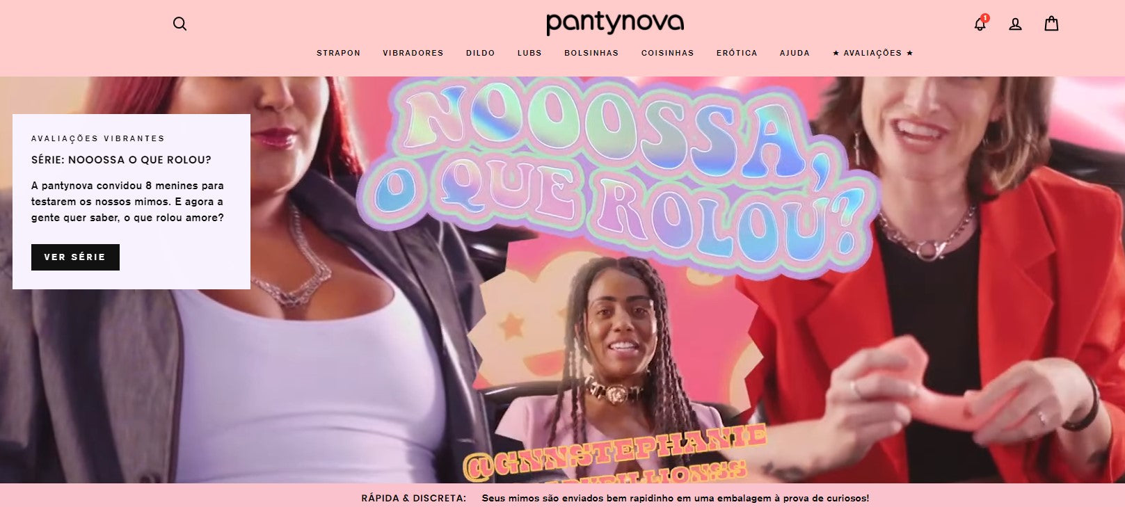 Captura de tela com banner online da Pantynova