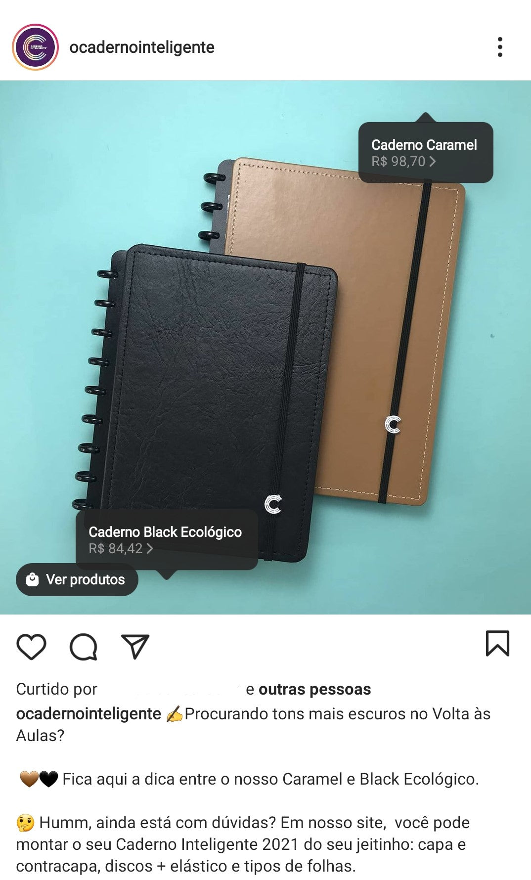 O que postar no Instagram: post da Caderno Inteligente é um ótimo exemplo de ideias de conteúdo para Instagram