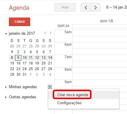 Calendário editorial no Google Agenda