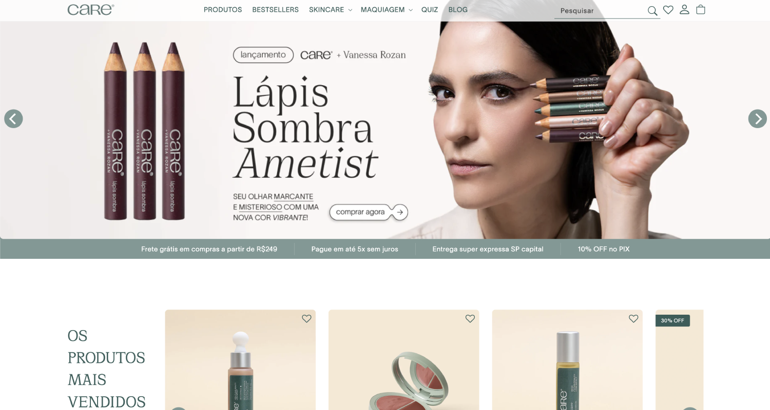 Lojas Shopify: Care Natural Beauty