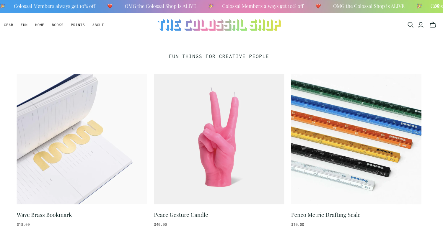 Design para e-commerce - Colossal Shop