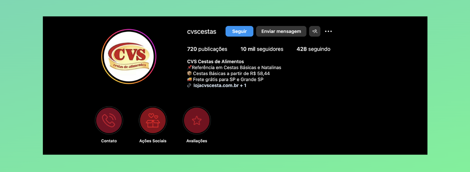 Bio para Instagram: CVS alimentos