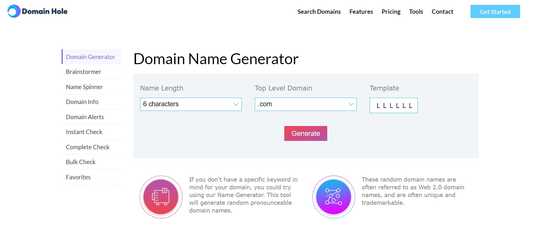 domain hole name generator