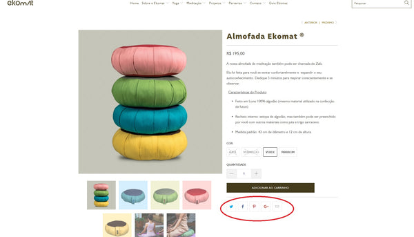 página de produto almofada Ekomat