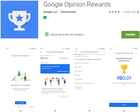 Aplicativo para ganhar dinheiro: Googple Opinion Rewards