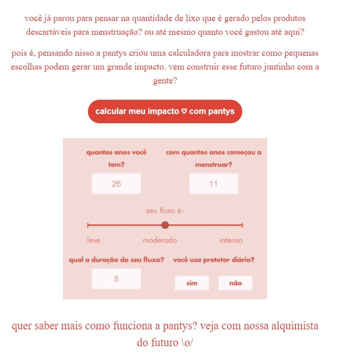 Mensagem de saudação para clientes: e-mail da Pantys 2