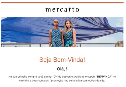 e-mail boas-vindas Mercatto