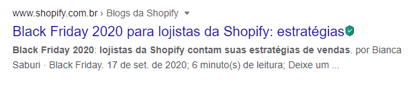 Gerar tráfego para site: otimização de meta title em post de blog da Shopify