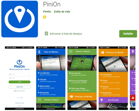 Aplicativo para ganhar dinheiro: PiniOn