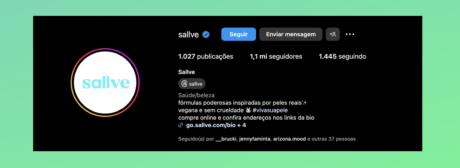 Bio para instagram: Sallve