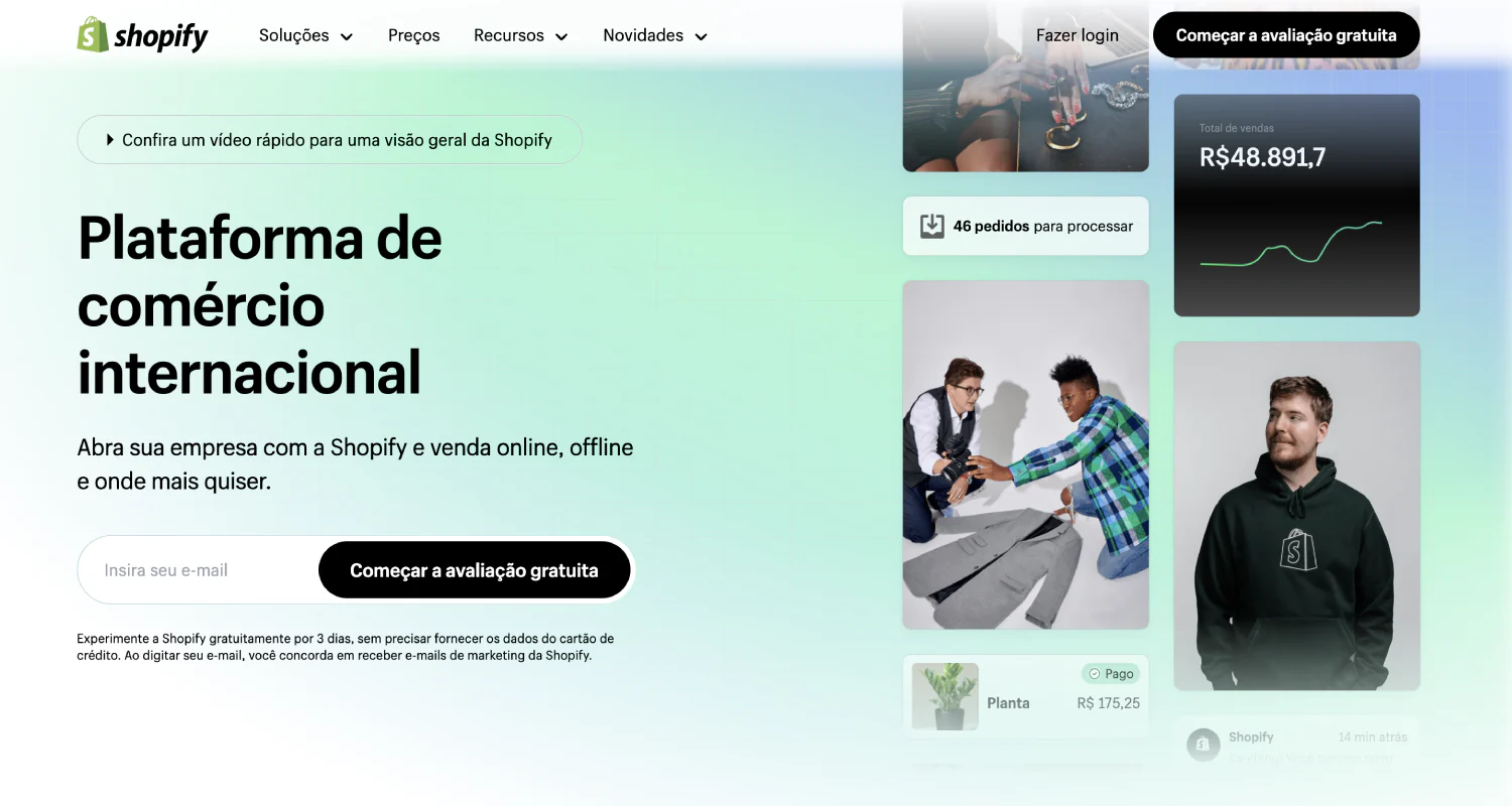 Como montar uma loja virtual - criar uma conta na Shopify