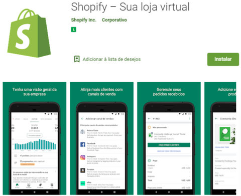 Aplicativo para ganhar dinheiro: Shopify