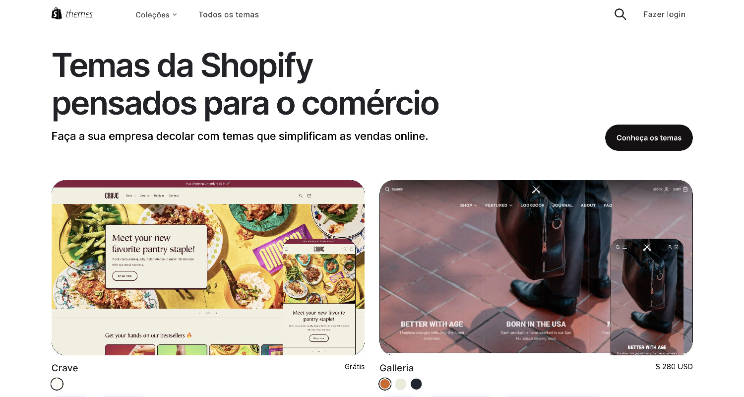 Como fazer dropshipping - temas da Shopify