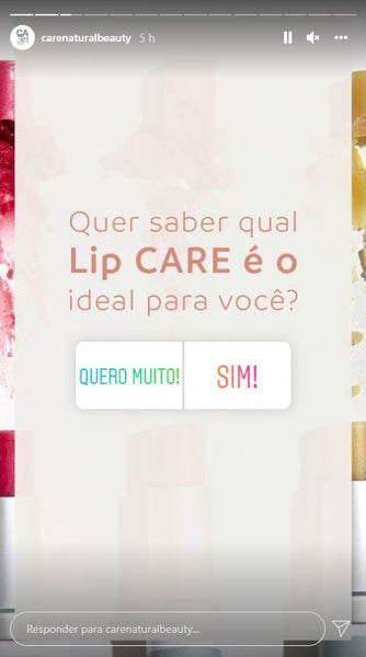 Story com enquete da CARE Natural Beauty