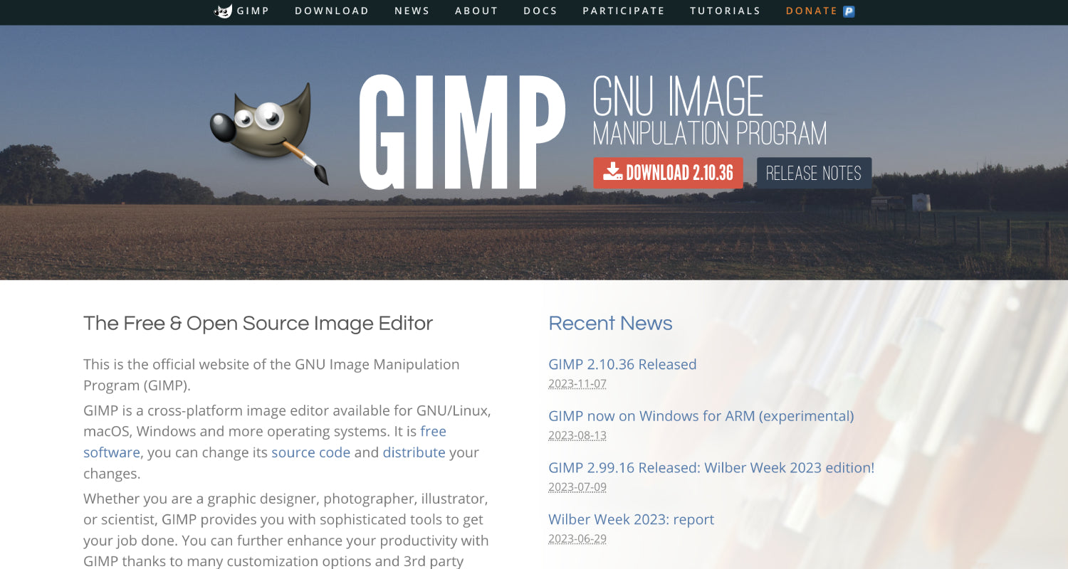 Melhor editor de fotos - GIMP