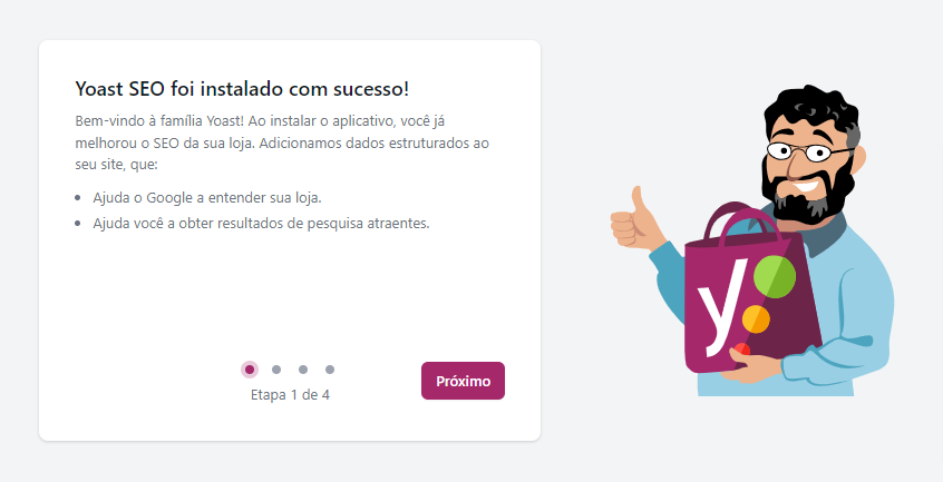 Página inicial do Yoast SEO depois de instalado