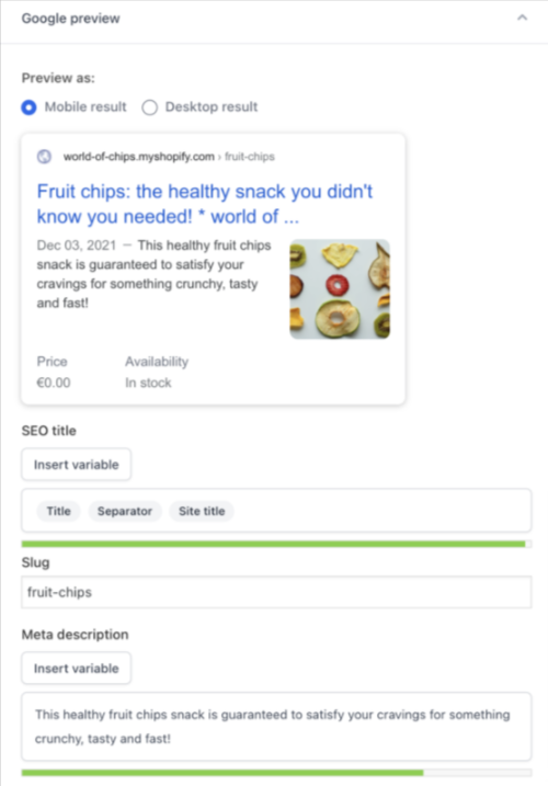 Exemplo de Google Preview gerado pelo Yoast SEO