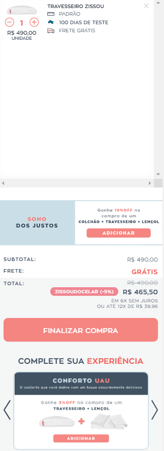 Checkout da Zissou: estratégia de venda cruzada para aumentar o ticket médio