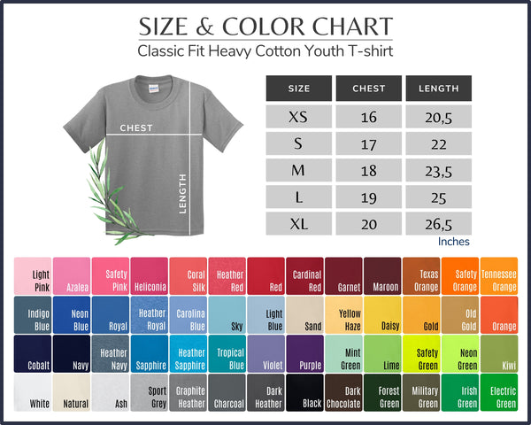 Youth Size Charts – Sunny Bee Boutique