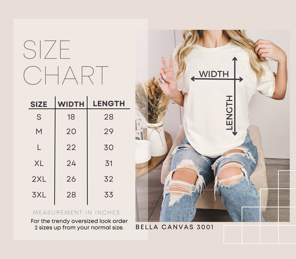 Adult Size Charts – Sunny Bee Boutique