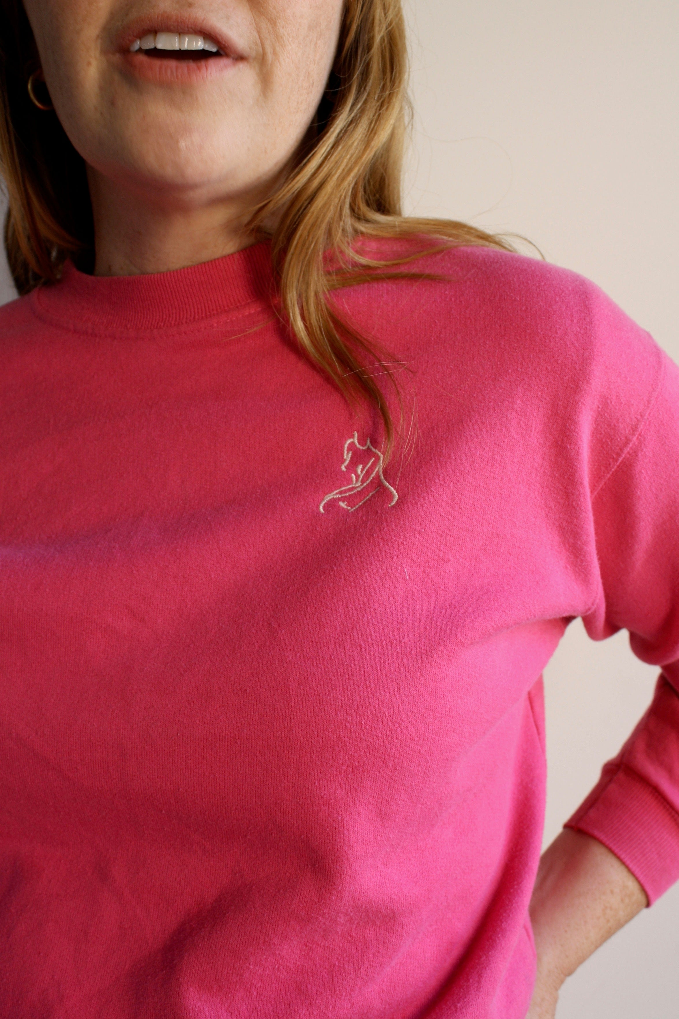 Vintage Logo Sweatshirt - Hot Pink