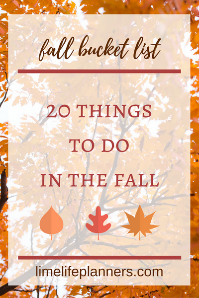 Fall Bucket List | 20 Things to do This Fall...Gotta write these down in my planner. My kids will love these!