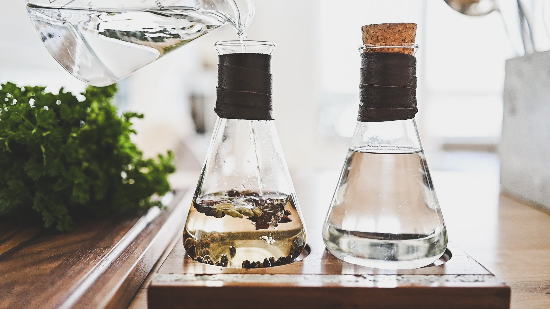 oil and vinegar glass flasks by studio50