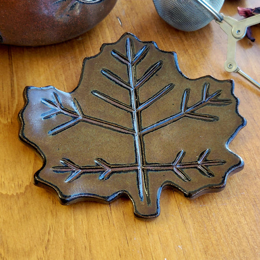 Maple Leaf Mini Spoon Rest for Coffee Station Green – The Mud Place