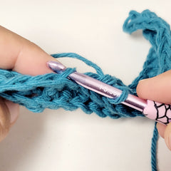 Back loop single crochet to create ribbing effect